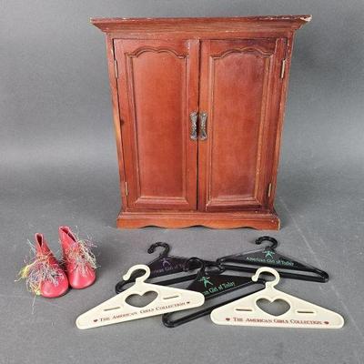 Lot 512 | Doll Closet w American Girl Hangers and Shoes