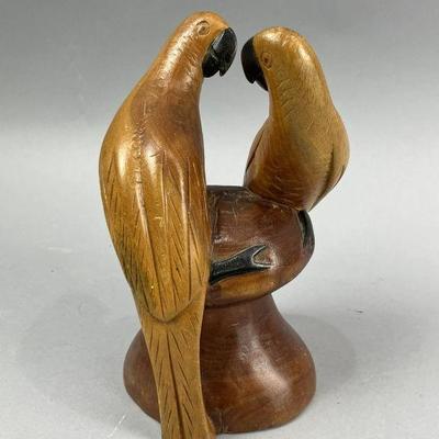 Lot 173 | Hand Carved Wooden Parrots