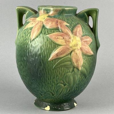 Lot 391 | Roseville Pottery Clematis Dbl Handle Vase