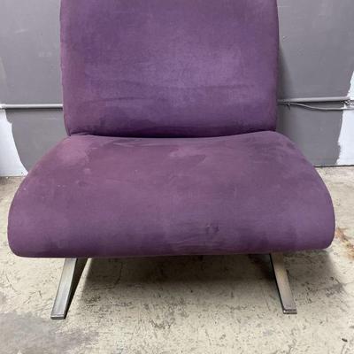 Lot 614 | Modern Design Suede and Steel Chair