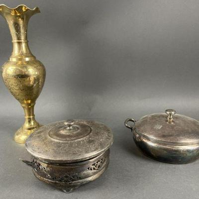 Lot 297 | Brass Vase and Silverplate
