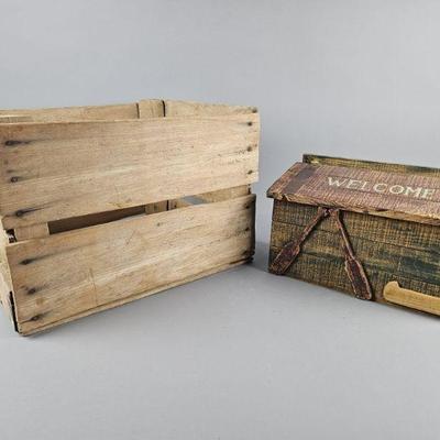 Lot 192 | Vintage Wooden Crate & Mail Box