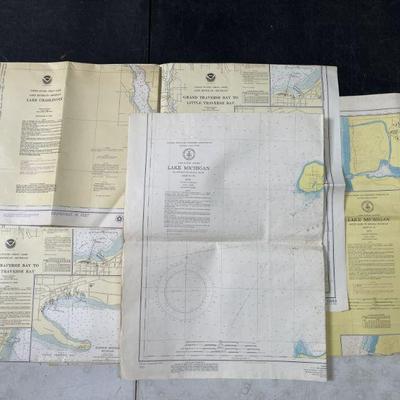 Lot 475 | Vintage Lake Michigan Maps by NOAA 1970s
