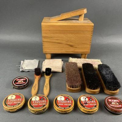 Lot 504 | Shoe Valet with Brushes, Cloths and Polish