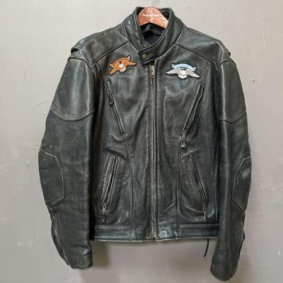 Lot 514 | Hudson Leather Motorcycle Jacket with Patches