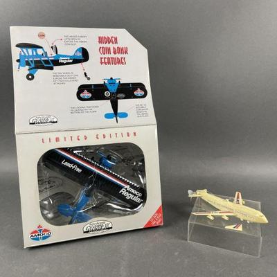 Lot 643 | Vintage Die Cast Airplane Bank and Toy Airliner