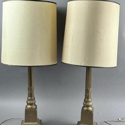 Lot 161 | Pair of Vintage Gilded Table Lamps