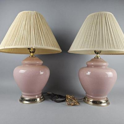 Lot 240 | Vintage Post Modern Blush Pink Lamps