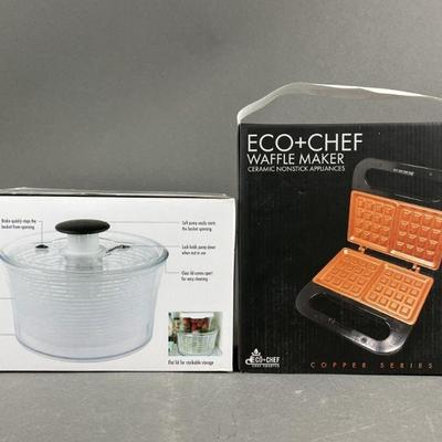 Lot 535 | OXO Salad Spinner and Eco+Chef Waffle Maker