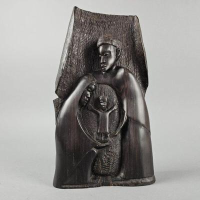 Lot 313 | Vintage Ebony Holy Family Carving