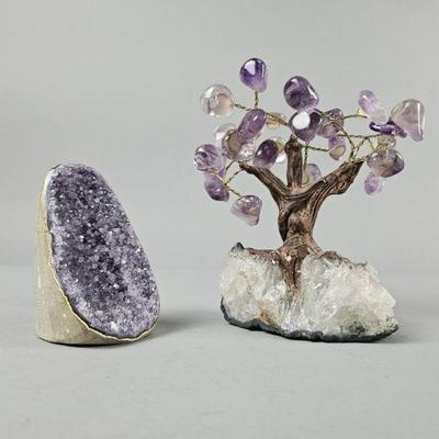 Lot 330 | Amethyst Cutbase & Bonsai Tree Gemstones