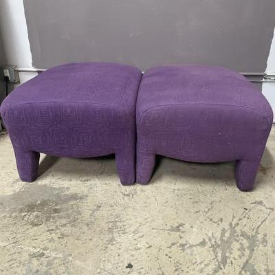 Lot 619 | Lot of Two Purple Cloth Ottomans
