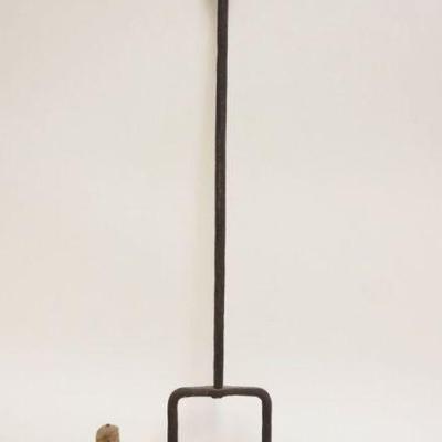1241	PRIMITIVE WROUGHT IRON HANGING CANDLE HOLDER, APPROXIMATELY 22 IN
