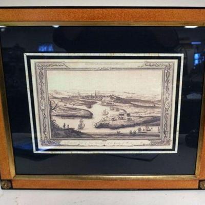 1134	CONTEMPORARY FRAMED COPY OF ANTIQUE ENGRAVING *NEW ABERDEEN*, APPROXIMATELY 21 1/2 IN X 25 1/4 IN OVERALL
