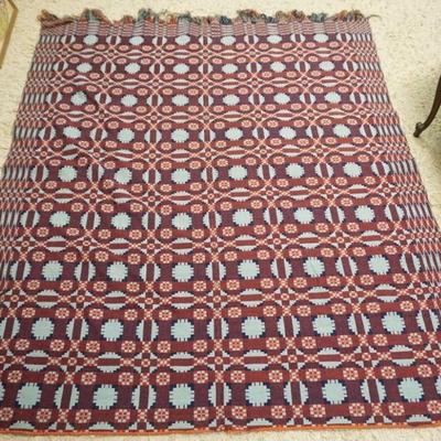1179	ANTIQUE COVERLET INITIALED E.M. DATED 1805, APPROXIMATELY 78 IN X 82 IN
