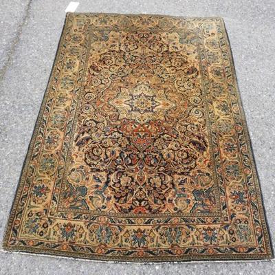 1089	PERSIAN WOOL THROW RUG, APPROXIMATELY 4 FT 11 IN X 3 FT 5 IN

