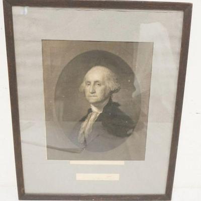 1152	FRAMED ENGRAVING OF GEORGE WASHINGTON BY WILLIAM E. MARSHALL, APPROXIMATELY 18 IN X 22 1/2 IN OVERALL
