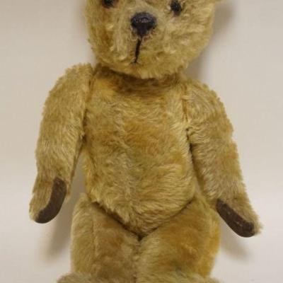 1191	ANTIQUE MOHAIR JOINTED TEDDY BEAR WITH GLASS EYES, APPROXIMATELY 21 IN H
