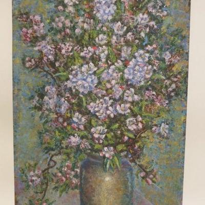 1131	OIL PAINTING ON BOARD, STILL LIFE, ARTIST SIGNED TEICHERT 1936, APPROXIMATELY 19 IN X 33 IN
