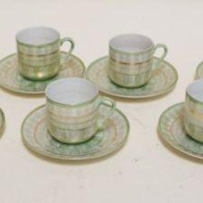 1036	DEMITASSE CUPS & SAUCERS, JAPANESE *THOUSAND FACES*, 11 TOTAL
