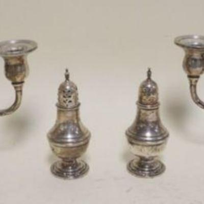 1120	STERLING SILVER CANDELABRA AND SALT AND PEPPER SHAKERS
