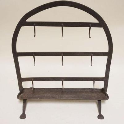 1238	PRIMITIVE WROUGHT IRON ROASTER W/DRIP TRAY, APPROXIMATELY 18 IN X 9 IN X 19 IN HIGH
