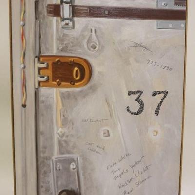 1128	OIL PAINTING ON BOARD TITLED *MY CHELSEA STUDIO DOOR*, ARTIST SIGNED AND DATED, APPROXIMATELY 21 IN X 31 IN OVERALL
