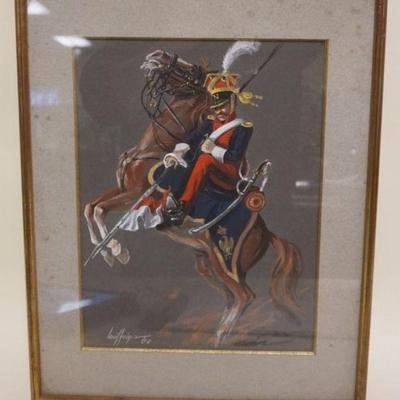 1132	WATER COLOR OF PRUSSIAN SOLIDER SIGNED AND DATED LOWER LEFT, APPROXIMATELY 14 IN X 17 1/2 IN OVERALL
