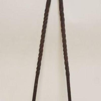 1246	PRIMITIVE WROUGHT IRON HANGING CANDLE HOLDER, APPROXIMATELY 24 IN HIGH
