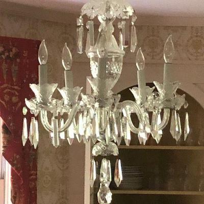 WATERFORD 5 ARM CHANDELIER/$1200