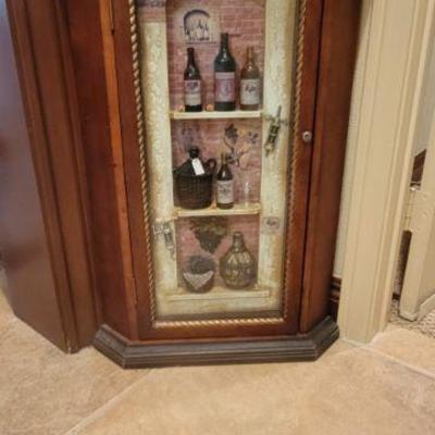 Small wine shadow box corner cabinet 