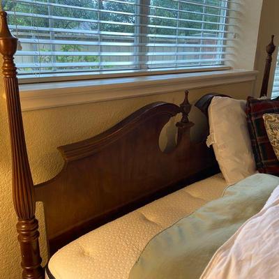 Mahogany Queen Bed frame with mattress box springs