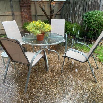 Patio set with four chairs