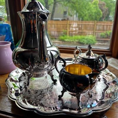 Silver plate tea set 