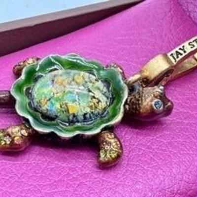 Jay Strongwater Turtle Pendant with original box 

Measures about 1.25 inches. 