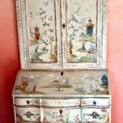 Antique Asian Design Hand Painted Secretary Cabinet

Secretary, painted wood, late 19th to early 20th century. Continental, assembled...