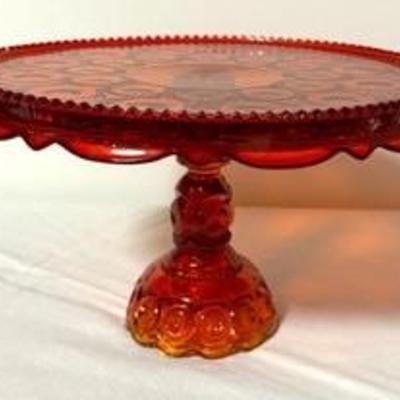 Vintage Amberina Moon and Stars Pedestal Plate by Smith Glass

Measuring 7 inches tall and 11 inches in diameter. Simply stunning! 