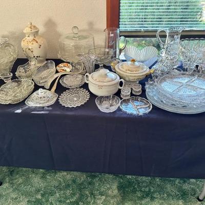 Crystal serving dishes