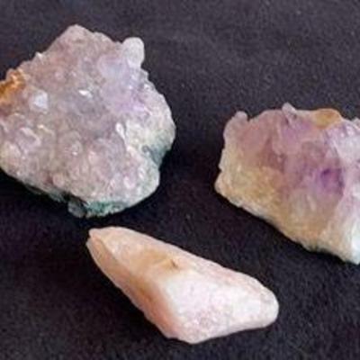 Raw Amythest & Rose Quartz
