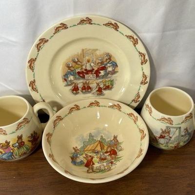 Bunnykins By Royal Doulton Plate * Bowl * Mugs Set
