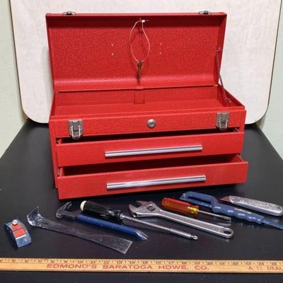 Two Drawer Kennedy Toolbox * Assorted Hand Tools * Stanley
