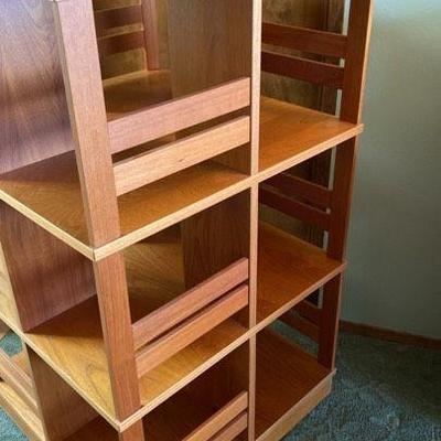 Fantastic Danish Modern Rotating Display Cabinet And Bookshelf * All Wood Construction * made in Denmark
