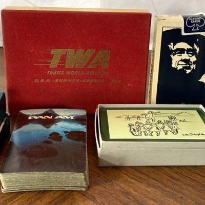 Airline Playing Cards * Double TWA Set (new) * Pan Am (new) * Alaska * Air New Zealand
