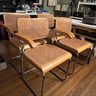 Marcel Breuer chrome & cane chairs