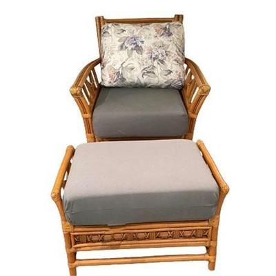 Lot 400-643   
South Seas Rattan Collection Lounge Chair and Ottoman
