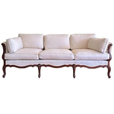 French Provincial Style White Upholstered Sofa