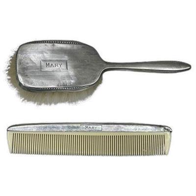 Lot 191  
Antique Sterling Childs Brush and Comb Set