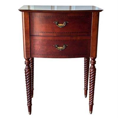 Reproduction Inlaid Two Drawer Side Table