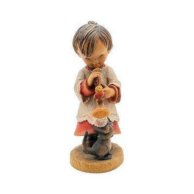ANRI Ferrandiz Wood Carved Child Playing The Trumpet