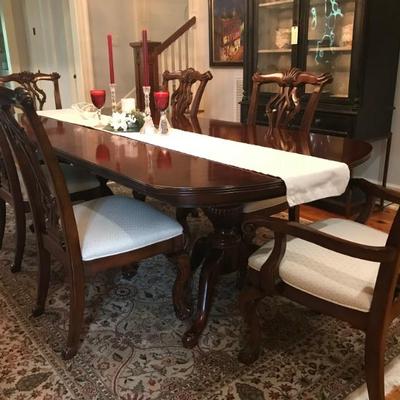 dining table and chairs $1,400
table 80 X 46 X 30" with 24"leaf